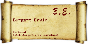 Burgert Ervin névjegykártya