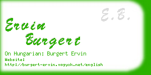 ervin burgert business card